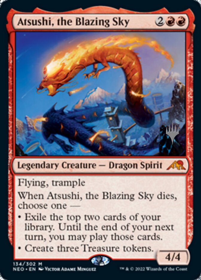 Atsushi, the Blazing Sky (Promo Pack) [Kamigawa: Neon Dynasty Promos] | Clutch Gaming