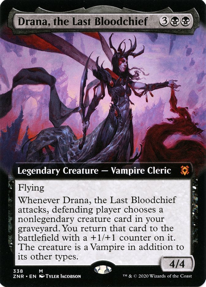 Drana, the Last Bloodchief (Extended Art) [Zendikar Rising] | Clutch Gaming