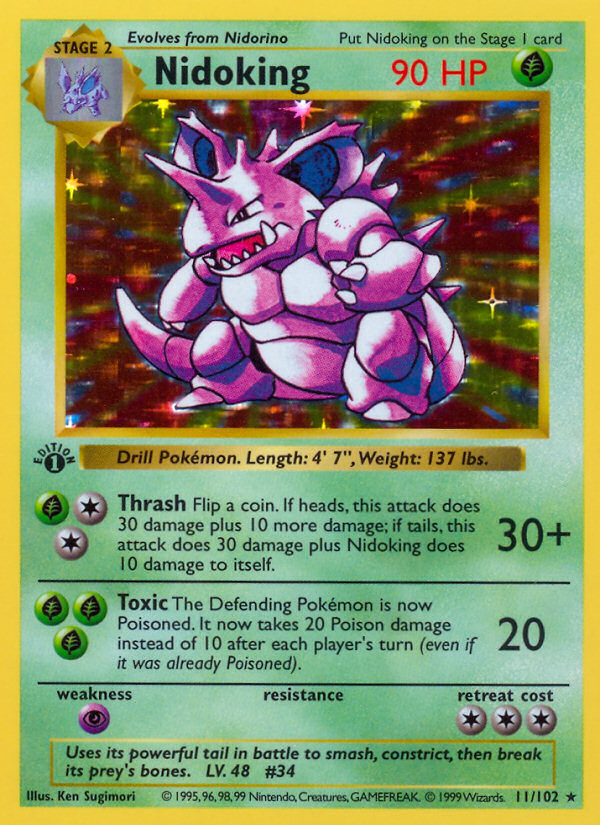 Nidoking (11/102) (Shadowless) [Base Set 1st Edition] | Clutch Gaming