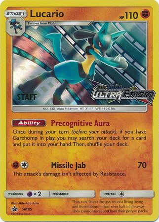 Lucario (SM95) (Staff Prerelease Promo) [Sun & Moon: Black Star Promos] | Clutch Gaming