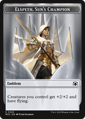 Warrior // Elspeth, Sun's Champion Emblem Double-Sided Token [March of the Machine Commander Tokens] | Clutch Gaming