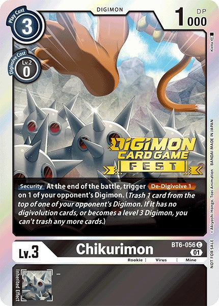 Chikurimon [BT6-056] (Digimon Card Game Fest 2022) [Double Diamond Promos] | Clutch Gaming