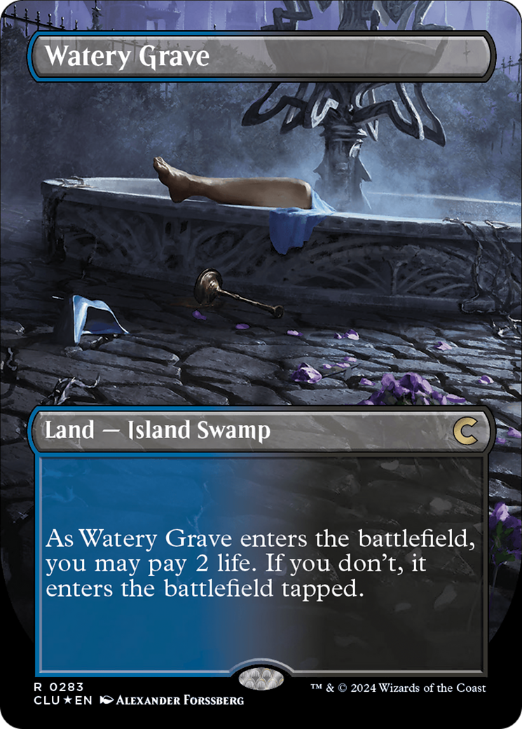 Watery Grave (Borderless) [Ravnica: Clue Edition] | Clutch Gaming