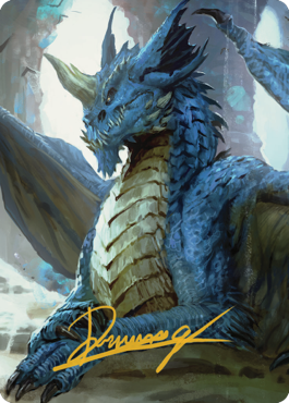 Young Blue Dragon Art Card (Gold-Stamped Signature) [Commander Legends: Battle for Baldur's Gate Art Series] | Clutch Gaming