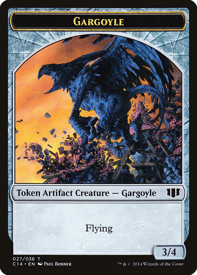 Gargoyle // Elf Warrior Double-Sided Token [Commander 2014 Tokens] | Clutch Gaming