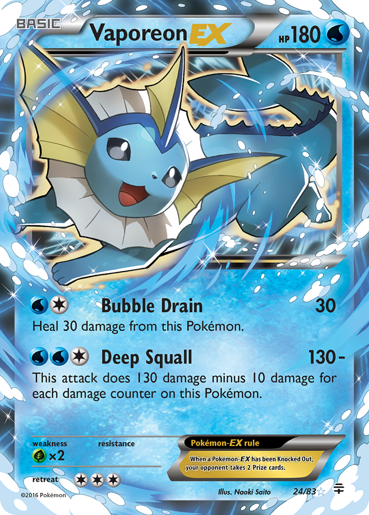 Vaporeon EX (24/83) [XY: Generations] | Clutch Gaming