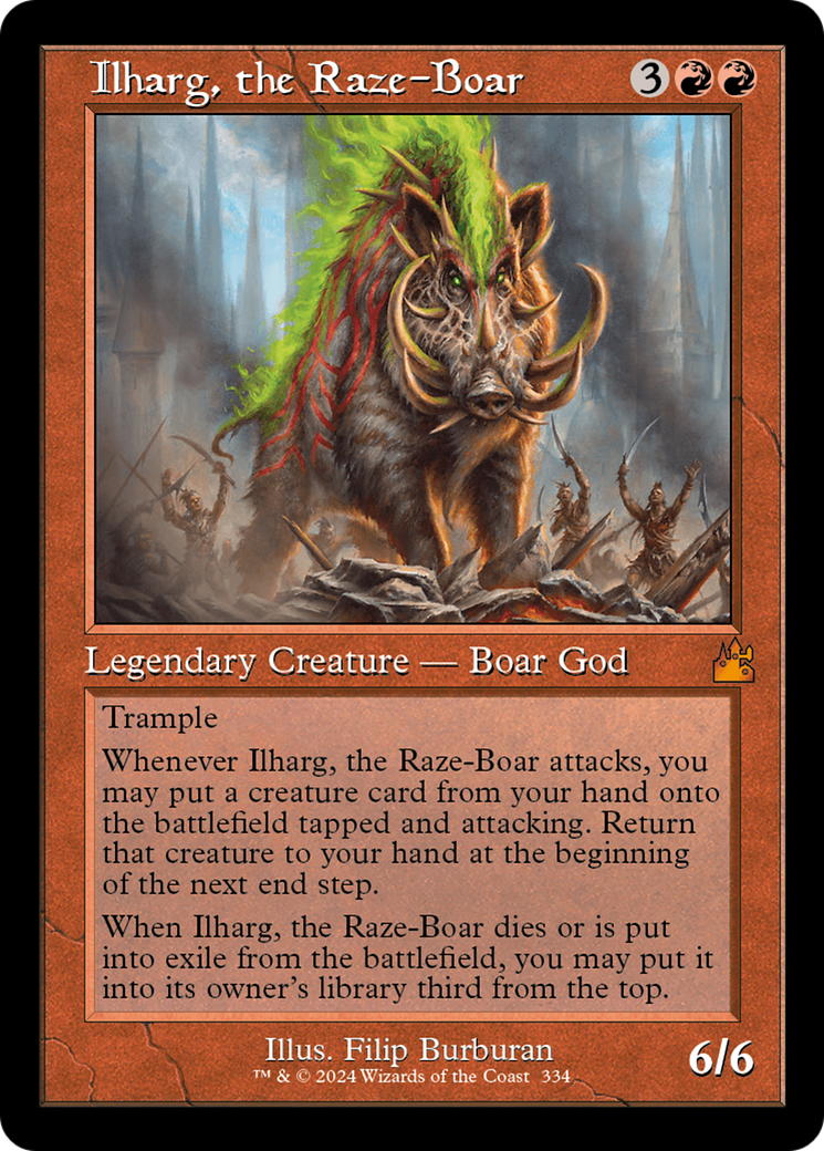 Ilharg, the Raze-Boar (Retro Frame) [Ravnica Remastered] | Clutch Gaming