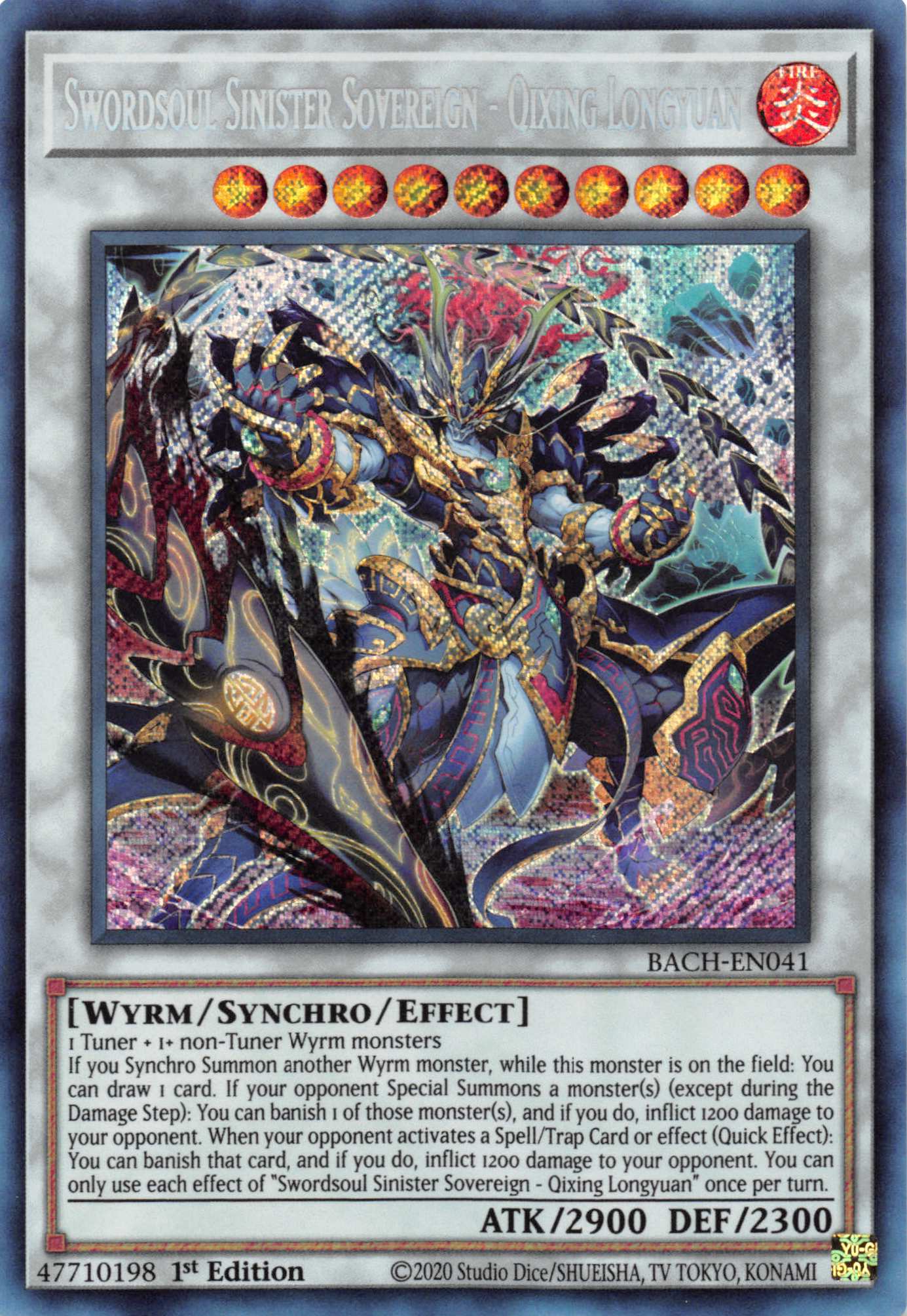 Swordsoul Sinister Sovereign - Qixing Longyuan [BACH-EN041] Secret Rare | Clutch Gaming