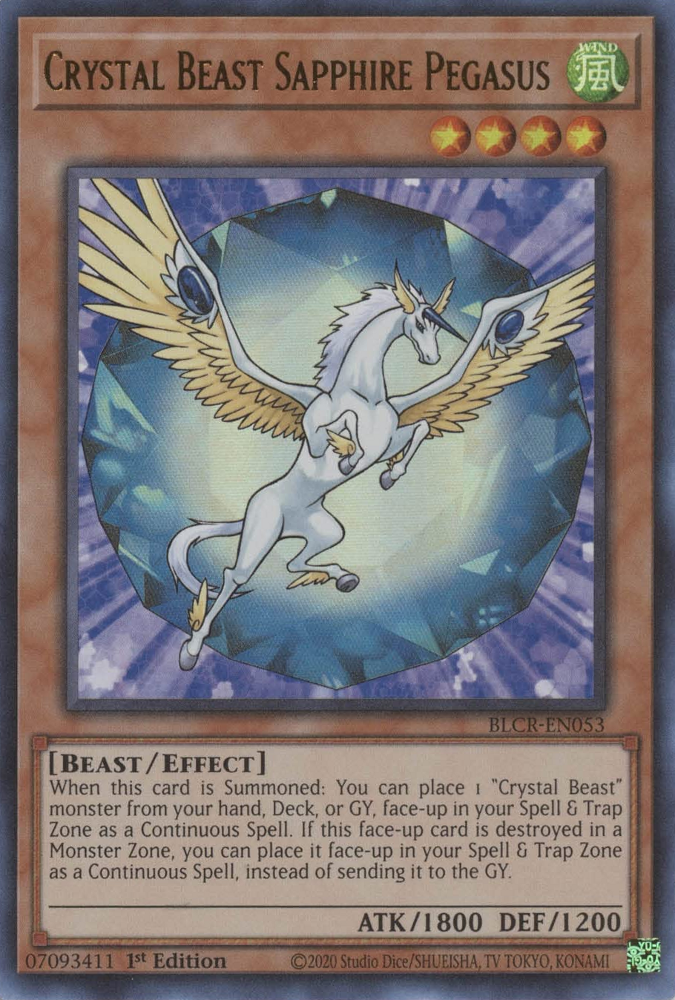 Crystal Beast Sapphire Pegasus [BLCR-EN053] Ultra Rare | Clutch Gaming