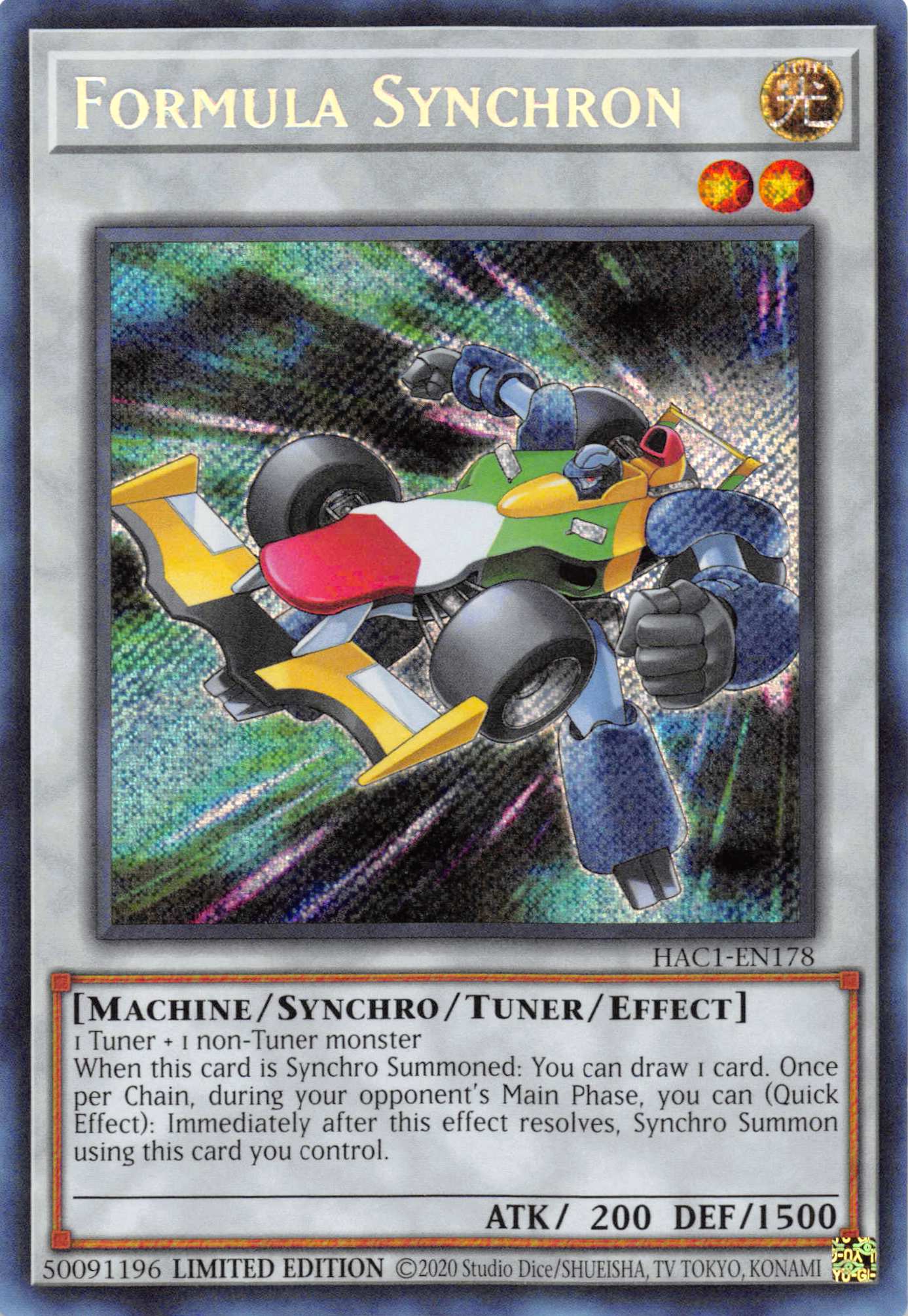 Formula Synchron [HAC1-EN178] Secret Rare | Clutch Gaming