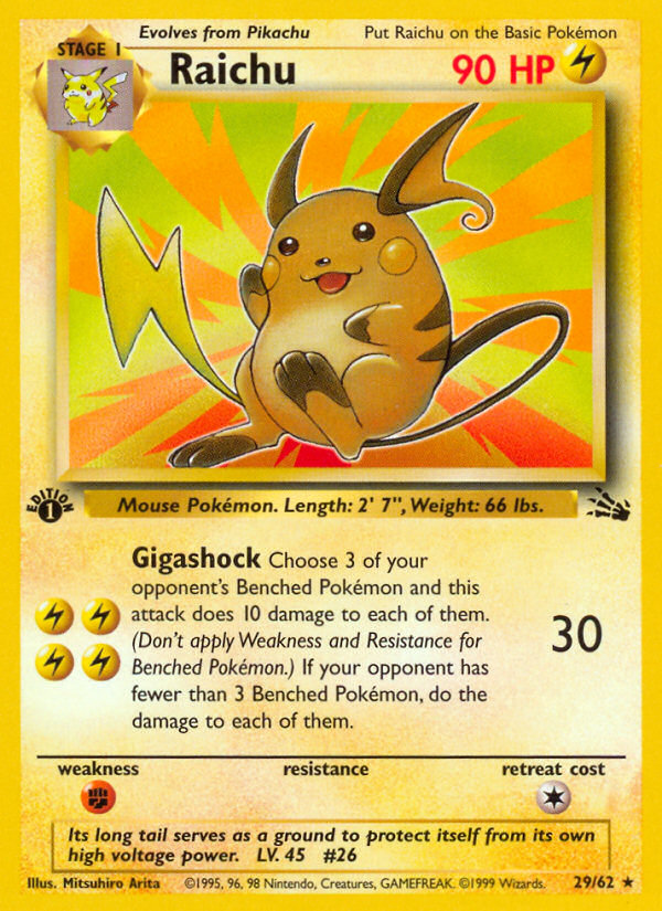 Raichu (29/62) [Fossil 1st Edition] | Clutch Gaming