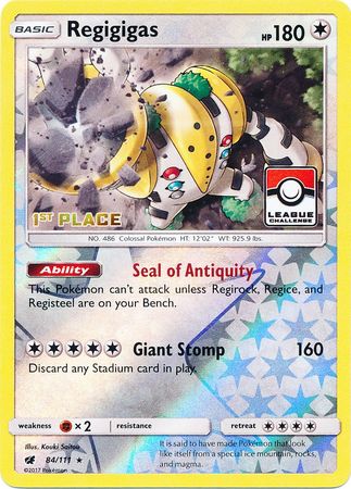 Regigigas (84/111) (League Promo 1st Place) [Sun & Moon: Crimson Invasion] | Clutch Gaming