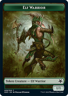 Dragon // Elf Warrior Double-Sided Token [Game Night: Free-for-All Tokens] | Clutch Gaming