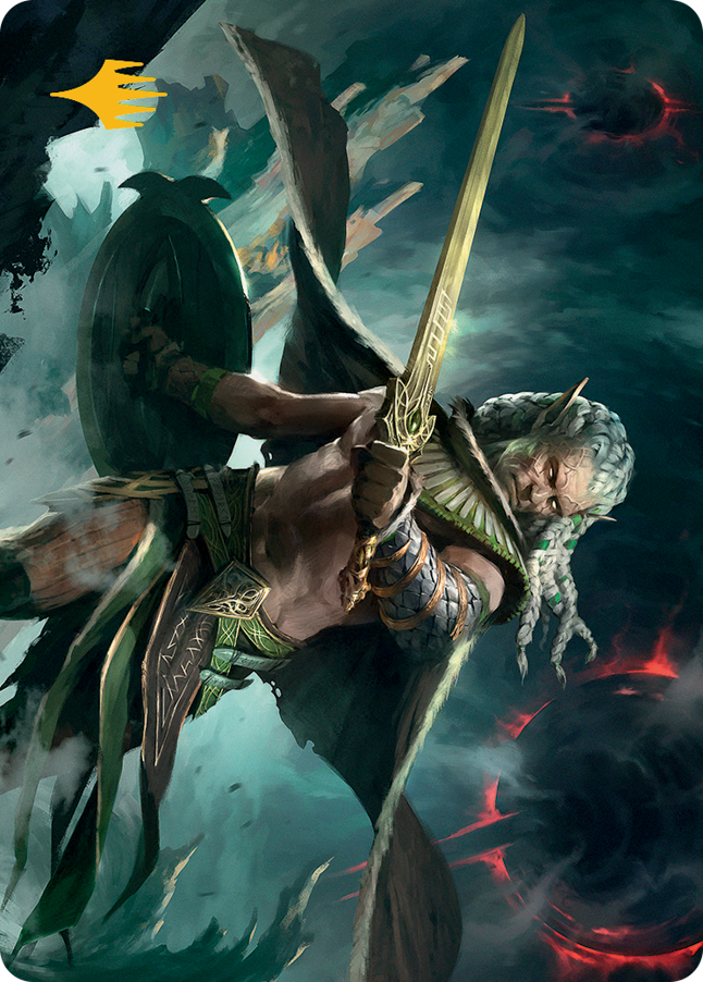 Serpent-Blade Assailant Art Card (40) (Gold-Stamped Signature) [March of the Machine Art Series] | Clutch Gaming