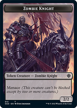 Zombie // Zombie Knight Double-Sided Token [Starter Commander Decks] | Clutch Gaming