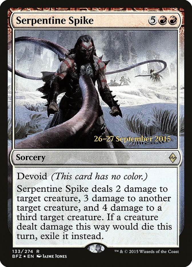 Serpentine Spike [Battle for Zendikar Prerelease Promos] | Clutch Gaming