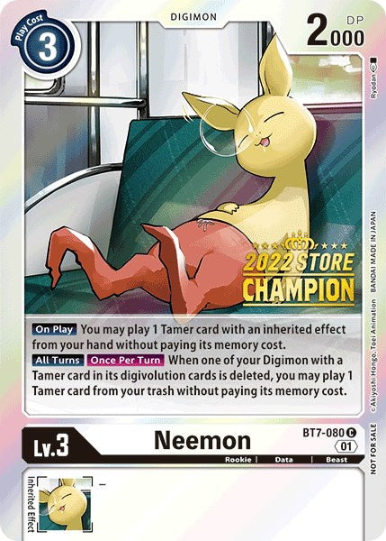 Neemon [BT7-080] (2022 Store Champion) [Next Adventure Promos] | Clutch Gaming