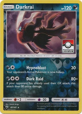 Darkrai (87/147) (League Promo) [Sun & Moon: Burning Shadows] | Clutch Gaming