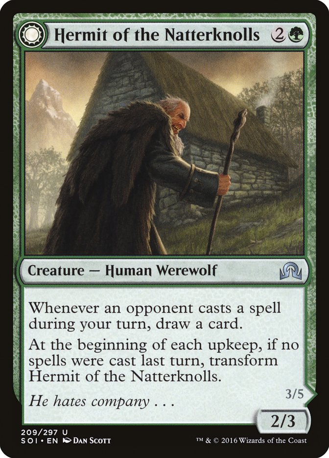 Hermit of the Natterknolls // Lone Wolf of the Natterknolls [Shadows over Innistrad] | Clutch Gaming