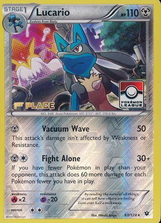 Lucario (63/124) (League Promo 1st Place) [XY: Fates Collide] | Clutch Gaming