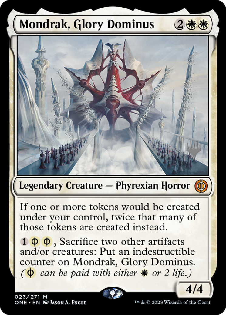 Mondrak, Glory Dominus (Promo Pack) [Phyrexia: All Will Be One Promos] | Clutch Gaming