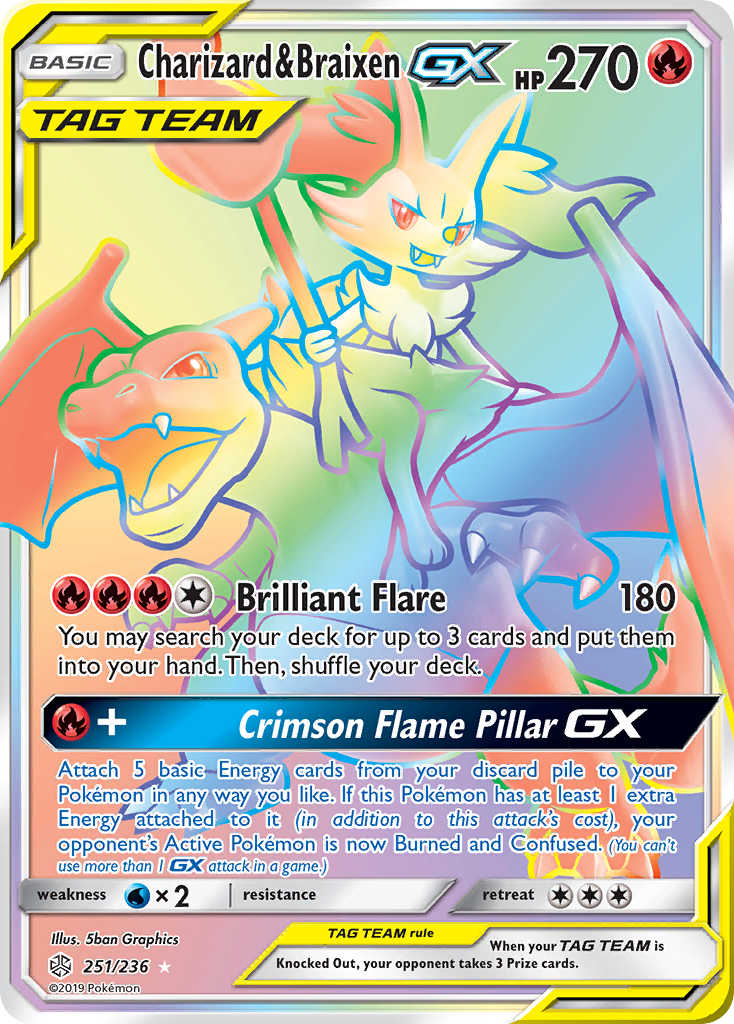 Charizard & Braixen GX (251/236) [Sun & Moon: Cosmic Eclipse] | Clutch Gaming