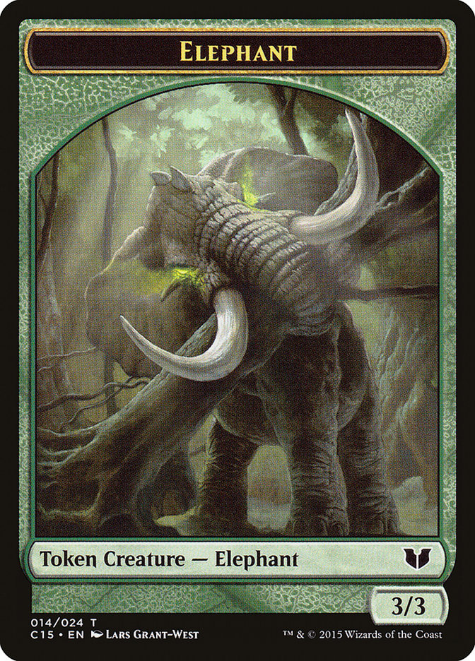 Zombie // Elephant Double-Sided Token [Commander 2015 Tokens] | Clutch Gaming