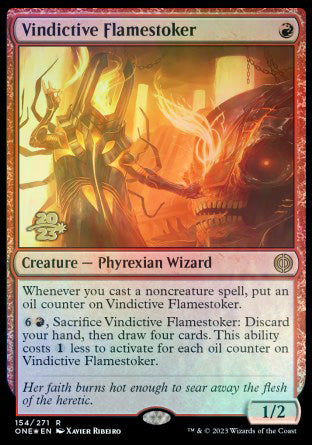 Vindictive Flamestoker [Phyrexia: All Will Be One Prerelease Promos] | Clutch Gaming