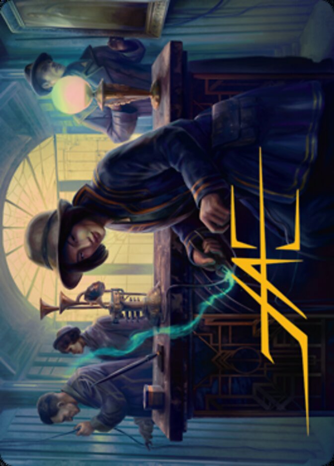 Wiretapping Art Card (Gold-Stamped Signature) [Streets of New Capenna Art Series] | Clutch Gaming