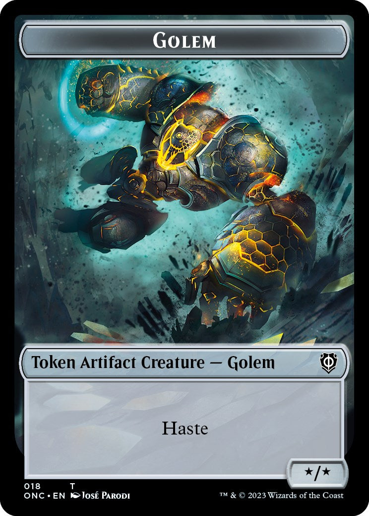 The Monarch // Golem Double-Sided Token [Phyrexia: All Will Be One Commander Tokens] | Clutch Gaming