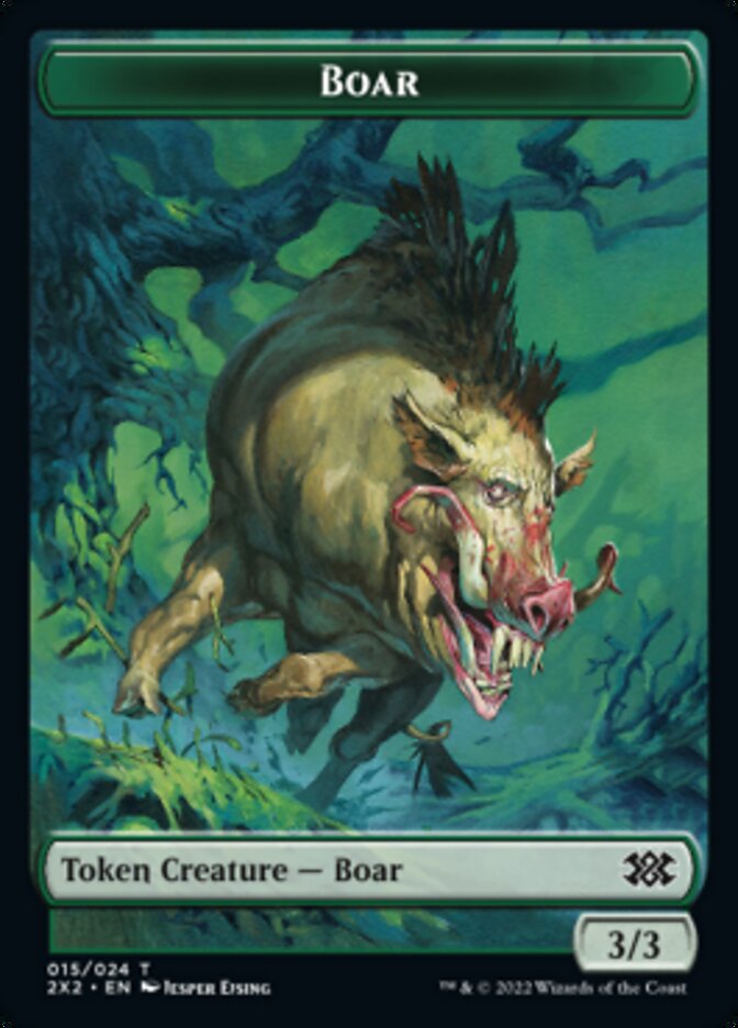 Boar // Aven Initiate Double-Sided Token [Double Masters 2022 Tokens] | Clutch Gaming