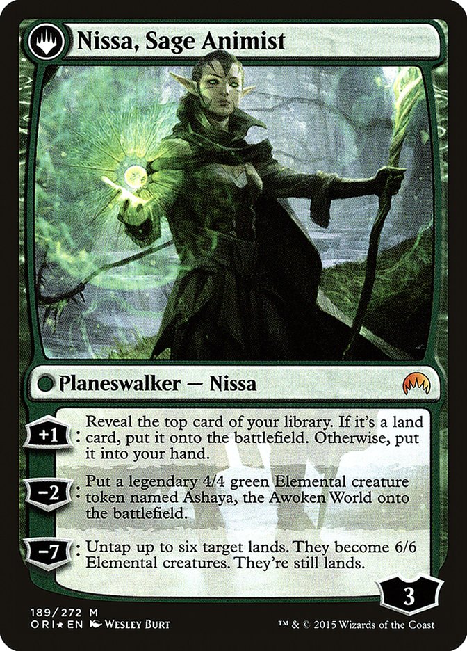 Nissa, Vastwood Seer // Nissa, Sage Animist [Magic Origins Prerelease Promos] | Clutch Gaming