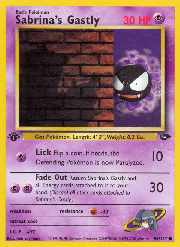 Sabrina's Gastly (96/132) [Gym Challenge 1st Edition] | Clutch Gaming