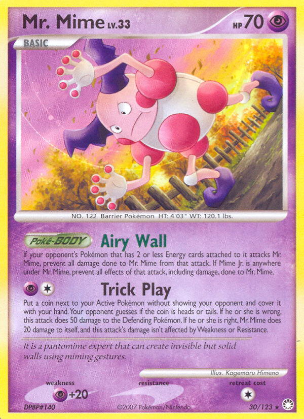 Mr. Mime (30/123) [Diamond & Pearl: Mysterious Treasures] | Clutch Gaming