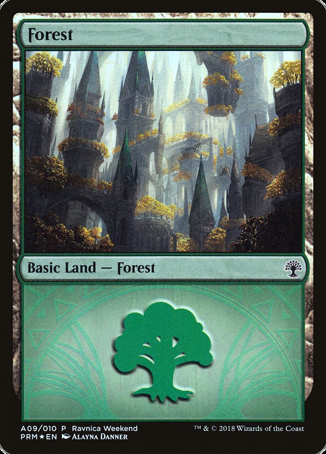 Forest (A09) [Ravnica Allegiance Ravnica Weekend] | Clutch Gaming