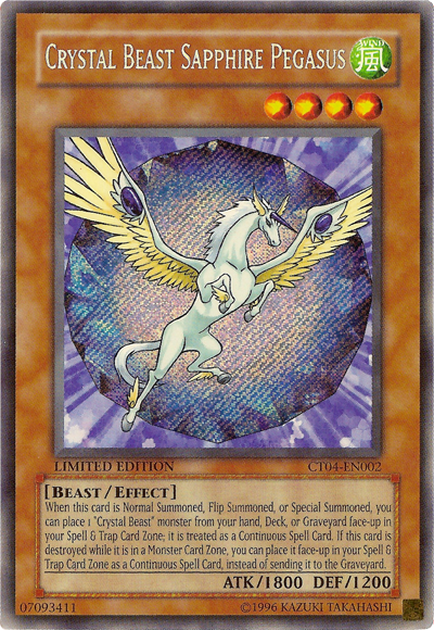 Crystal Beast Sapphire Pegasus [CT04-EN002] Secret Rare | Clutch Gaming