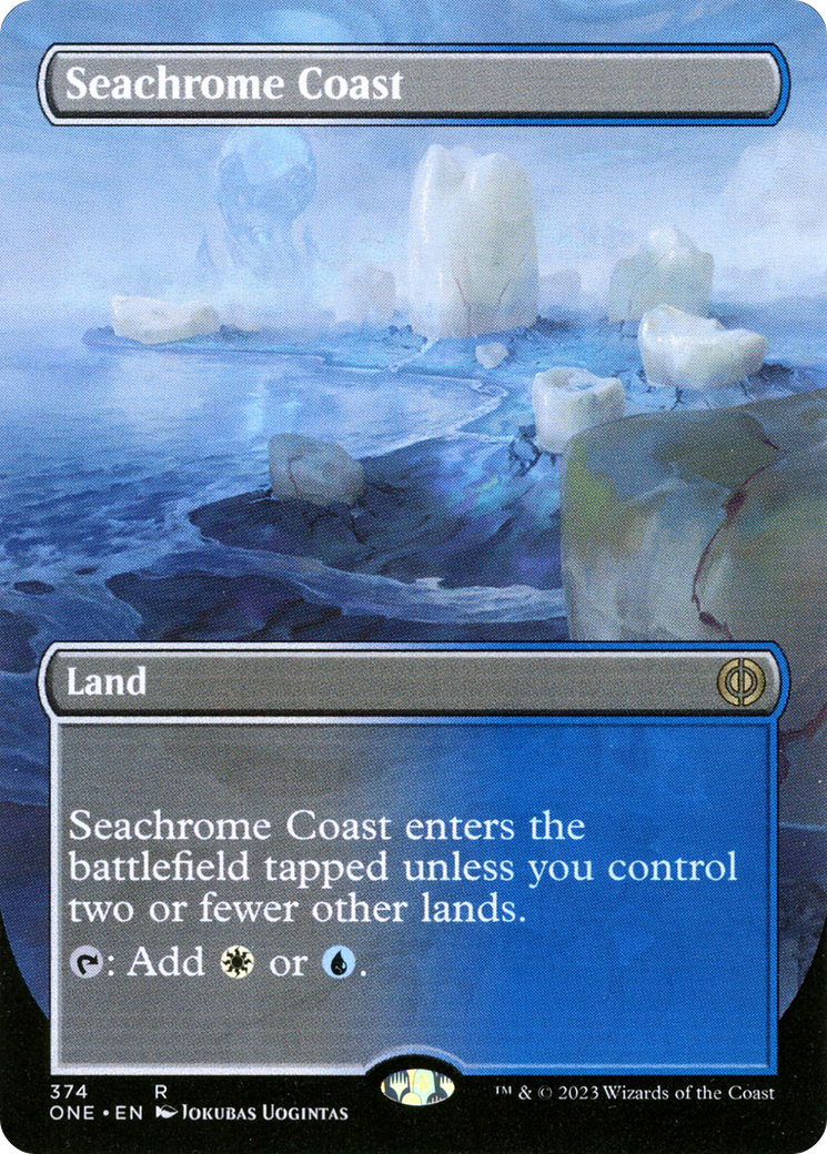 Seachrome Coast (Borderless Alternate Art) [Phyrexia: All Will Be One] | Clutch Gaming