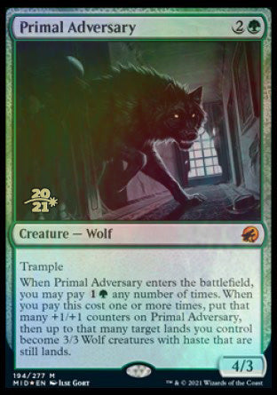 Primal Adversary [Innistrad: Midnight Hunt Prerelease Promos] | Clutch Gaming