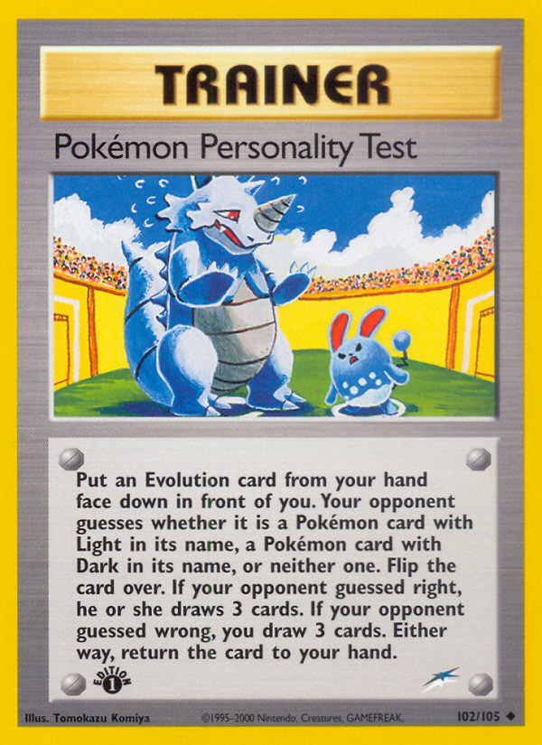 Pokemon Personality Test (102/105) [Neo Destiny 1st Edition] | Clutch Gaming