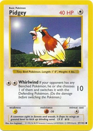 Pidgey (57/102) [Base Set Shadowless Unlimited] | Clutch Gaming