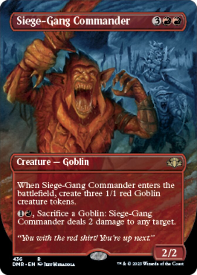 Siege-Gang Commander (Borderless Alternate Art) [Dominaria Remastered] | Clutch Gaming