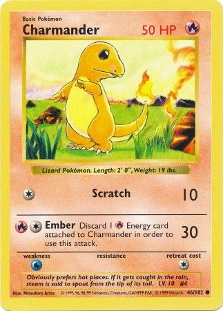 Charmander (46/102) [Base Set Shadowless Unlimited] | Clutch Gaming