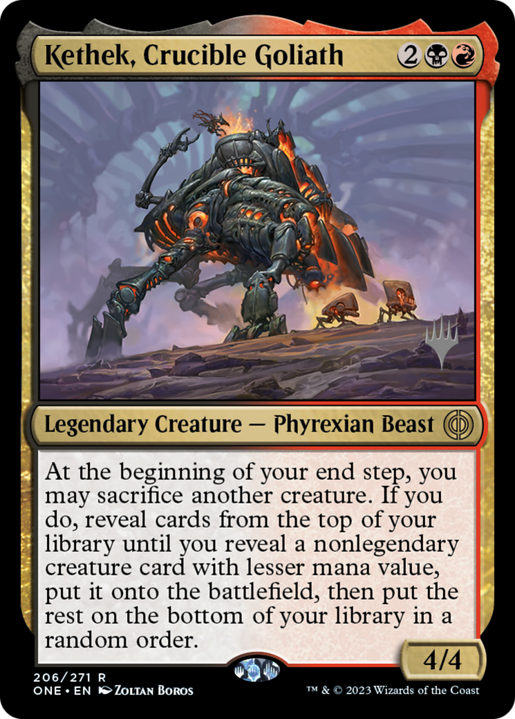 Kethek, Crucible Goliath (Promo Pack) [Phyrexia: All Will Be One Promos] | Clutch Gaming