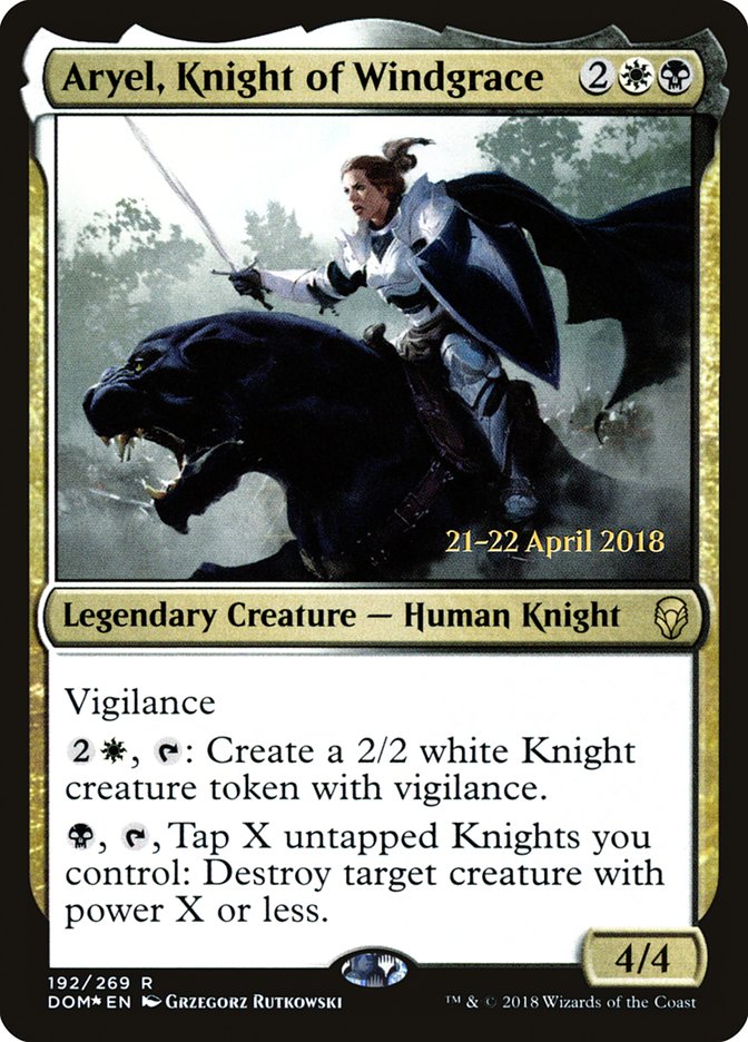 Aryel, Knight of Windgrace [Dominaria Prerelease Promos] | Clutch Gaming