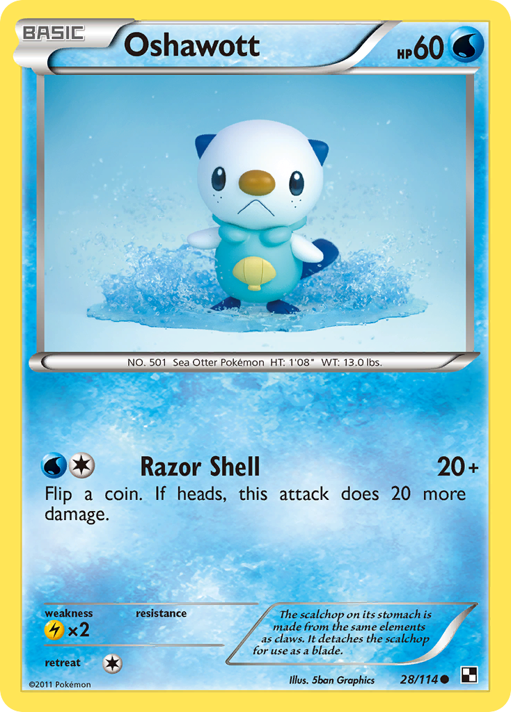 Oshawott (28/114) [Black & White: Base Set] | Clutch Gaming