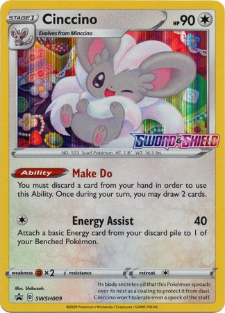 Cinccino (SWSH009) (Prerelease Promo) [Sword & Shield: Black Star Promos] | Clutch Gaming