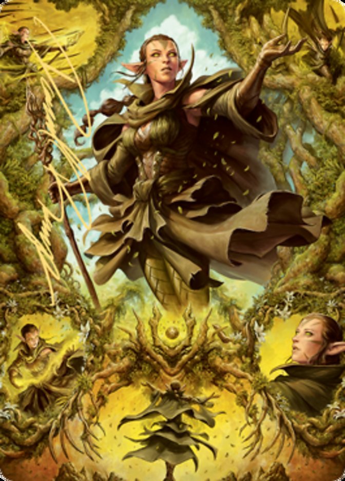 Nissa of Shadowed Boughs 2 Art Card (Gold-Stamped Signature) [Zendikar Rising Art Series] | Clutch Gaming