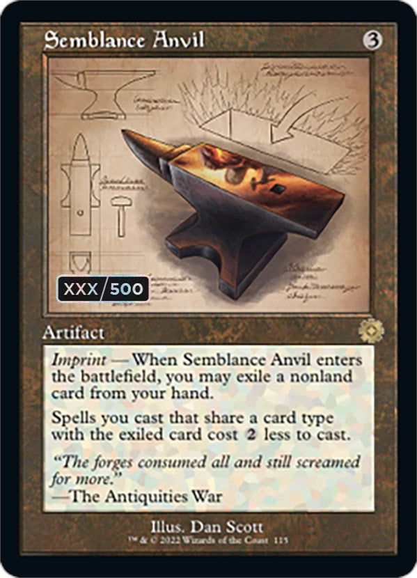 Semblance Anvil (Retro Schematic) (Serial Numbered) [The Brothers' War Retro Artifacts] | Clutch Gaming