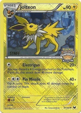 Jolteon (37/108) (Regional Championship 2013 Promo Staff) [Black & White: Dark Explorers] | Clutch Gaming