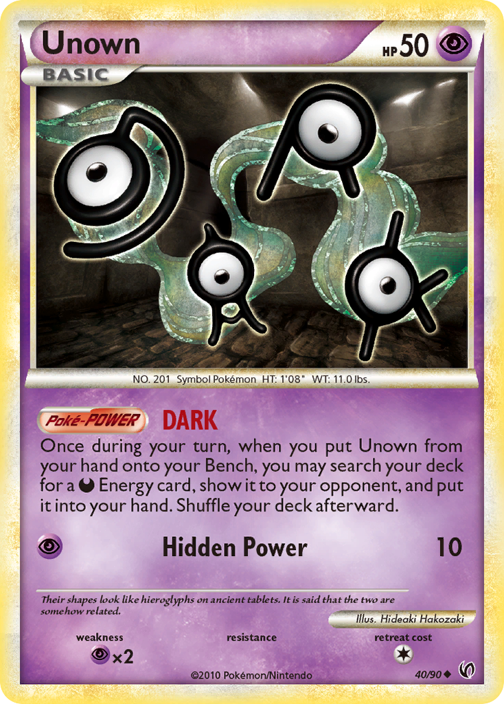 Unown (40/90) [HeartGold & SoulSilver: Undaunted] | Clutch Gaming